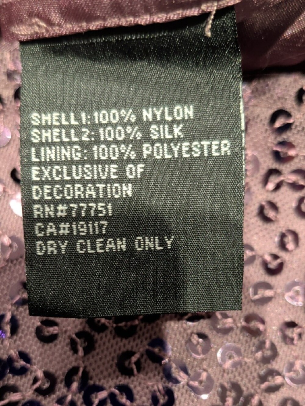VTG Betsey Johnson Silk Sequin Dress Whimsigoth Empire Waist Mauve Purple S - Picture 3 of 4